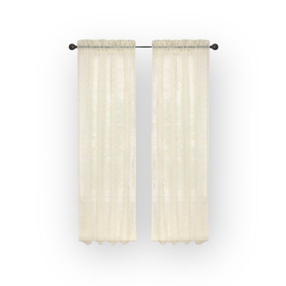 new Boho Chic ✶ Set 2 Rod Pocket Panel Curtains ✶ Semi Sheer Natural ✶ 40” x 84” - Picture 8 of 15